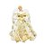 Anjo Decorativo Natal Ponteira Árvore Veludo Branco e Dourado Luxo 30cm - Noel Decor - Imagem 1