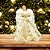 Anjo Decorativo Natal Ponteira Árvore Veludo Branco e Dourado Luxo 30cm - Noel Decor - Imagem 2