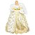 Anjo Decorativo Natal Ponteira Árvore Veludo Branco e Dourado Luxo 40cm - Noel Decor - Imagem 1