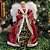 Anjo Decorativo Natal Ponteira Árvore Seda Luxo Vermelho e Verde 40cm - Noel Decor - Imagem 2