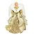 Anjo Decorativo Natal Pendente Luxo Lantejoulas Dourado 30cm - Noel Decor - Imagem 1