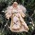 Anjo Decorativo Natal Pendente Veludo Luxo Branco e Dourado 17cm - Noel Decor - Imagem 2