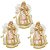 Kit 3 Anjos Decorativos Natal Pendente Luxo Rosê e Dourado 17cm - Noel Decor - Imagem 1