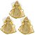 Kit 3 Anjos Decorativos Natal Pendente Luxo Lantejoulas Dourado 17cm - Noel Decor - Imagem 1