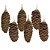 Conjunto Pinha Natural Pingente Árvore Natal 8cm 6 Unidades - Magizi - Imagem 1