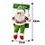 Papai Noel Gangorra Madeira Pelúcia Tricô Xadrez Vermelho e Verde 40cm - Magizi - Imagem 3
