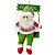 Papai Noel Gangorra Madeira Pelúcia Tricô Xadrez Vermelho e Verde 40cm - Magizi - Imagem 1