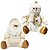 Jogo Papai Noel e Boneco de Neve Sentado Pelúcia Star Gold Champanhe 25cm - Magizi - Imagem 1