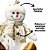 Boneco de Neve Sentado Pelúcia Star Gold Champanhe 25cm - Magizi - Imagem 2