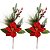 Galho Flor Bico de Papagaio Natal Vermelho Decorado Pinhas Naturais e Berries 40cm - Magizi - Imagem 1