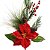 Galho Flor Bico de Papagaio Natal Vermelho Decorado Pinhas Naturais e Berries 40cm - Magizi - Imagem 5