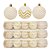 Jogo 15 Bolas Natal Mista Decoradas Branco e Dourado Glitter 6cm - Magizi - Imagem 1
