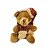 Urso Pelúcia Pendente Natal Gorrinho e Cachecol Crochê Marrom 13cm - Magizi - Imagem 1