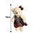 Ursinho Pelúcia Pendente Natal Menina Vestido Xadrez 15cm - Magizi - Imagem 6