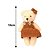 Ursinho Pelúcia Pendente Natal Menina Roupa Canelada Caramelo 13cm - Magizi - Imagem 3