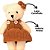Ursinho Pelúcia Pendente Natal Menina Roupa Canelada Caramelo 13cm - Magizi - Imagem 4