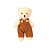 Ursinho Pelúcia Pendente Natal Menino Roupa Canelada Caramelo 13cm - Magizi - Imagem 1