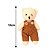 Ursinho Pelúcia Pendente Natal Menino Roupa Canelada Caramelo 13cm - Magizi - Imagem 4