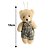 Ursinho Pelúcia Pendente Natal Menino Roupa Xadrez Cinza 13cm - Magizi - Imagem 3