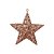 Estrela Natal Decorativa Glitter Vazado Rosê Gold 18cm - Magizi - Imagem 1
