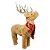 Rena Decorativa Natal Pelúcia Prime Marrom Claro Cachecol Crochê 37cm - Master Christmas - Imagem 1