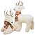 Jogo Rena Decor Natal Pelúcia Deitada e Em Pé Creme Cachecol Crochê Rosê 37cm - Master Christmas - Imagem 1