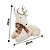 Jogo Rena Decor Natal Pelúcia Deitada e Em Pé Creme Cachecol Crochê Rosê 37cm - Master Christmas - Imagem 3
