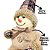Boneco de Neve Decorativo Natal Pelúcia Marrom Claro Gorro Xadrez 39cm - Master Christmas - Imagem 3