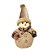 Boneco de Neve Decorativo Natal Pelúcia Marrom Claro Gravata e Luvas Xadrez 30cm - Master Christmas - Imagem 1