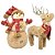 Jogo Rena e Boneco de Neve Decor Natal Pelúcia Marrom Claro Cachecol Crochê - Master Christmas - Imagem 1