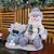 Boneco de Neve Pelúcia Decorativo Base Madeira Saco Presentes Decorado Verde e Cinza 23cm - Master Christmas - Imagem 2