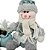 Boneco de Neve Pelúcia Decorativo Base Madeira Saco Presentes Decorado Verde e Cinza 23cm - Master Christmas - Imagem 3