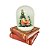 Globo de Neve Natalino Vidro Com Livros Resina Decorativo Luxo 14cm - Nataluz - Imagem 1