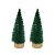 Jogo 2 Mini Árvore Natal Verde Base Tronco Madeira 16cm - Art Christmas - Imagem 1