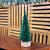 Jogo 2 Mini Árvore Natal Verde Base Tronco Madeira 16cm - Art Christmas - Imagem 2