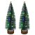 Jogo 2 Mini Pinheiro Iluminado Led Color Base Tronco Madeira 25cm - Art Christmas - Imagem 1