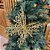 Jogo 4 Flocos de Neve Decorativo 3D Glitter Brilho Dourado 25x25cm - Nataluz - Imagem 2