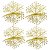 Jogo 4 Flocos de Neve Decorativo 3D Glitter Brilho Dourado 25x25cm - Nataluz - Imagem 1