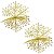 Jogo 2 Flocos de Neve Decorativo 3D Glitter Brilho Dourado 25x25cm - Nataluz - Imagem 1