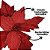 Kit 4 Flores Pick Natal Bico de Papagaio Vermelho Veludo Texturizado Borda Glitter Champanhe 20cm - Master Christmas - Imagem 3