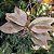 Kit 3 Borboletas Flor Pick Natal Veludo e Glitter Champanhe 20cm - Art Christmas - Imagem 2