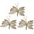 Kit 3 Borboletas Flor Pick Natal Veludo e Glitter Champanhe 20cm - Art Christmas - Imagem 1