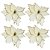 Kit 4 Flores Pick Natal Bico de Papagaio Veludo Texturizado Creme e Dourado 20cm - Master Christmas - Imagem 1