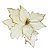 Kit 4 Flores Pick Natal Bico de Papagaio Veludo Texturizado Creme e Dourado 20cm - Master Christmas - Imagem 4