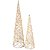 Jogo 2 Árvores Cone Aramado Rattan 40cm e 60cm Bege e Branco Iluminada LED - Magizi - Imagem 1