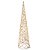 Árvore Cone Aramado Rattan Rústico 60cm Bege e Branco Iluminada LED 20 Lâmpadas - Magizi - Imagem 1