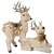 Jogo Rena Decorativa Em Pé e Deitada Sisal e Pelúcia Champanhe Arranjo Dourado 45cm - Cromus - Imagem 1
