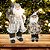 Jogo Papai Noel Decorativo Casaco Rústico Pelúcia Luxo Branco e Marrom 30 e 45cm - Magizi - Imagem 4