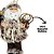 Papai Noel Decorativo Casaco Rústico Pelúcia Luxo Branco e Marrom 30cm - Magizi - Imagem 4