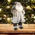 Papai Noel Decorativo Casaco Rústico Pelúcia Luxo Branco e Marrom 45cm - Magizi - Imagem 3